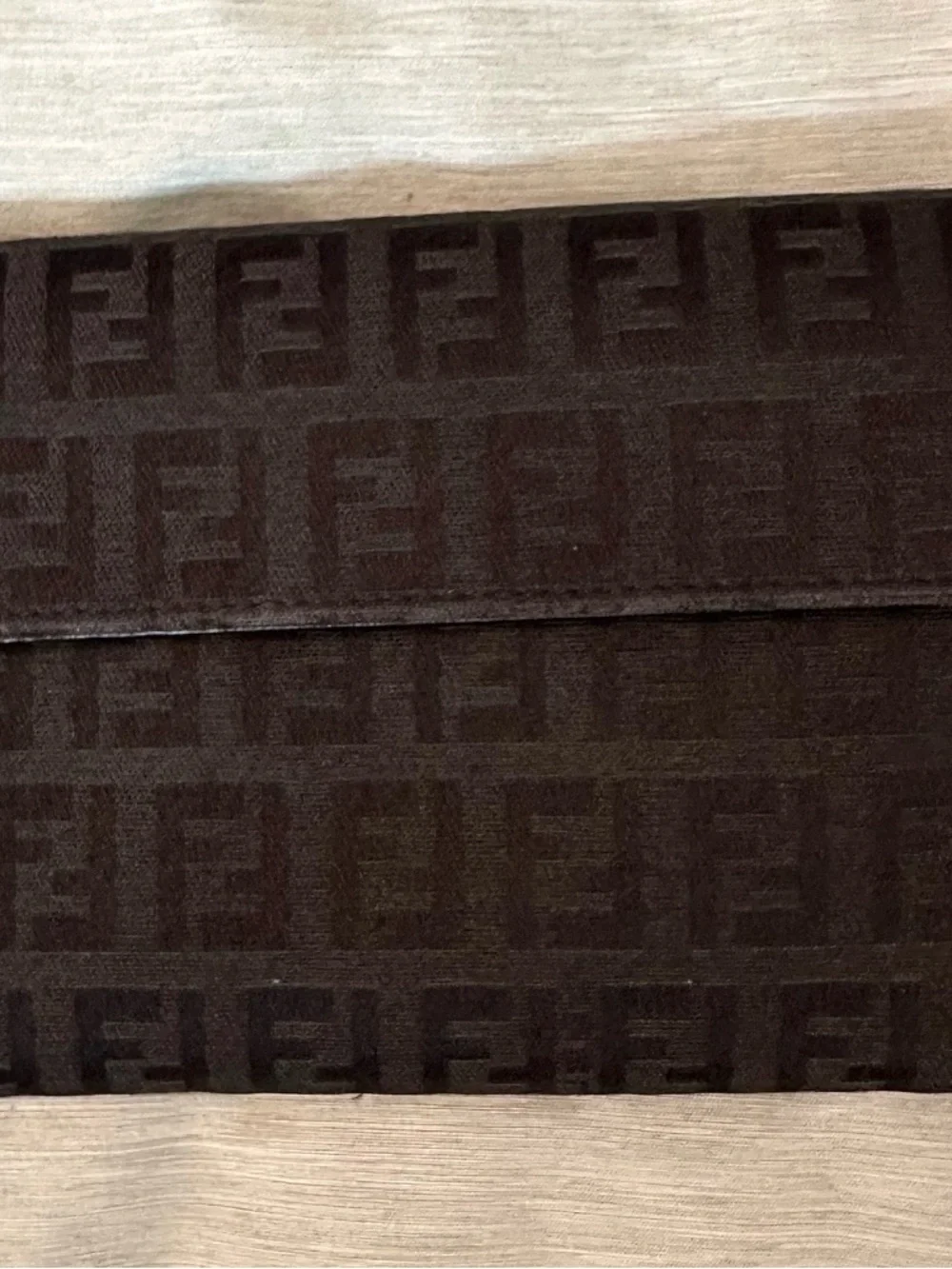 Fendi Trifold Wallet Mini FF Zucca Black Logo Classic Luxury Women’s